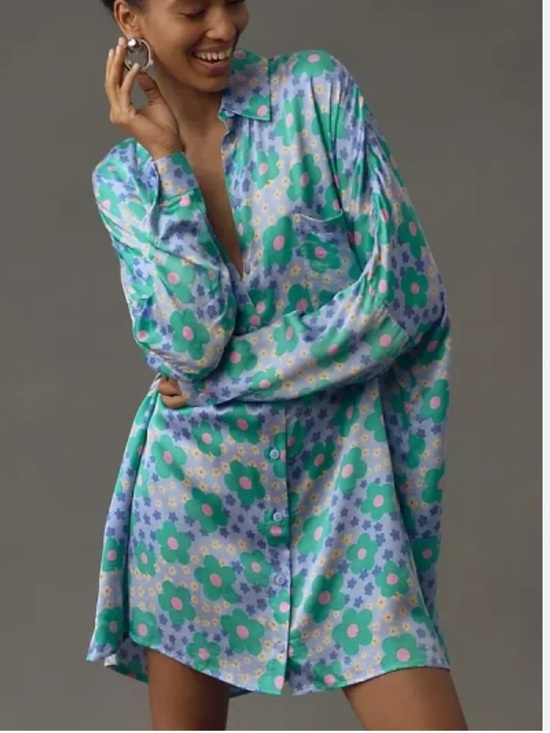 Anthropologie Dresses & Skirts - Anthropologie Floral Mini Dress in Aqua, Lavender & Pink
